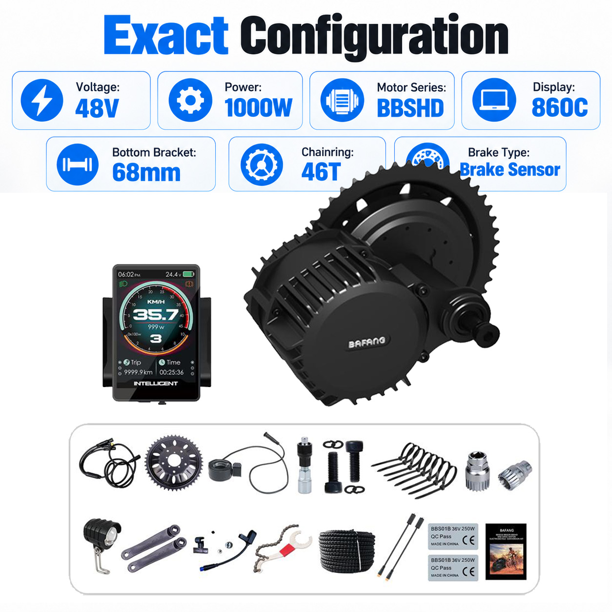 BAFANG 48V 1000W BBSHD ミッドドライブ - Mid Drive Conversion Kit 1000W のレビューと価格